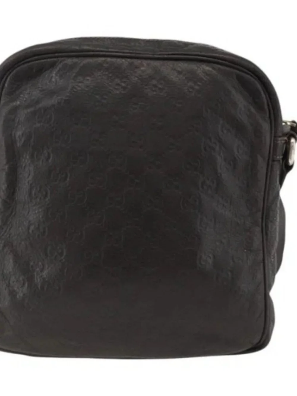 GUCCI GG Canvas Guccissima Shoulder Bag Leather Black Gold 201448 Auth BA11920